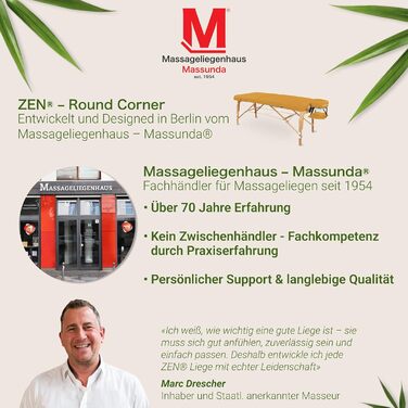 Zen Mobile Масажний стіл: компактний, складний, регульований. З кутовими закругленнями, підголівником, підлокітниками та кишенею (Сафранове жовте)