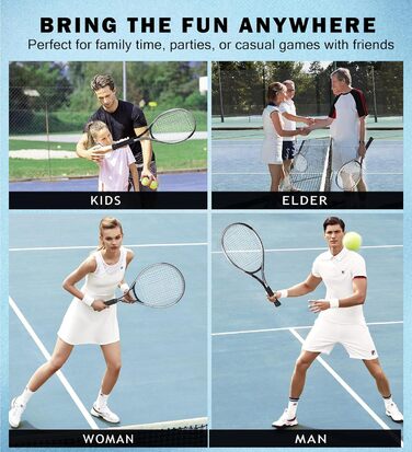 Набір тенісних ракеток 2 шт. для сім'ї та початківців, 27 дюймів, для гри на відкритому повітрі