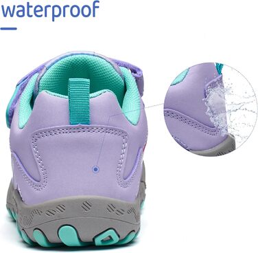 Дитячі трекінгові кросівки Mishansha для активного відпочинку, спорту та прогулянок. Зелені кросівки для дівчаток, розмір 29 EU, фіолетовий колір. Легкі та зручні кросівки для туризму та повсякденного носіння.