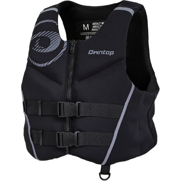 Спасальний жилет Owntop для дорослих XL | Легкий неопреновий жилет | Подвійний захист, для риболовлі, каякінгу, водних видів спорту сірий