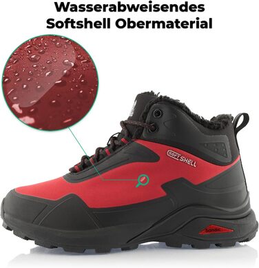 Черевики для трекінгу жіночі/чоловічі, теплі, для піших прогулянок, чорні/зелені (45 EU, чорні/червоні)