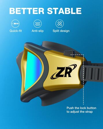 ZIONOR G1 - Поляризовані окуляри для плавання, унісекс, дорослі, жінки, антизапітніння, 100% захист від УФ-променів, універсальний розмір (G1 MAX, G1-MAX-поляризовані ЧорнийЗолото-Золото)