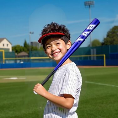 Бейсбольна бита 82 см (32 дюйми), алюмінієва з неслизькою ручкою, блакитна. Підходить для бейсболу та самозахисту