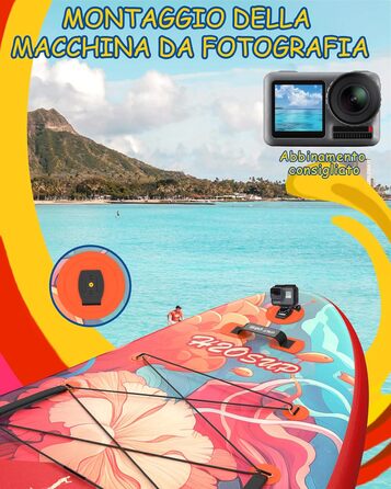 Надувний SUP дошка H2OSUP Stand Up Paddling Board - широка, з аксесуарами, для всіх рівнів, червона