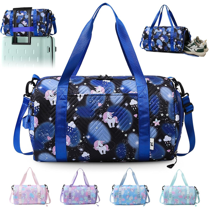 Спортивна сумка з єдинорогом, чорна – унісекс для тренувань та спорту