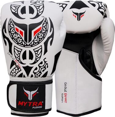 Боксерські рукавички Mytra Fusion 14oz чорні/білі для тренувань, спарингів, ММА, муай-тай, кікбоксингу, чоловічі та жіночі