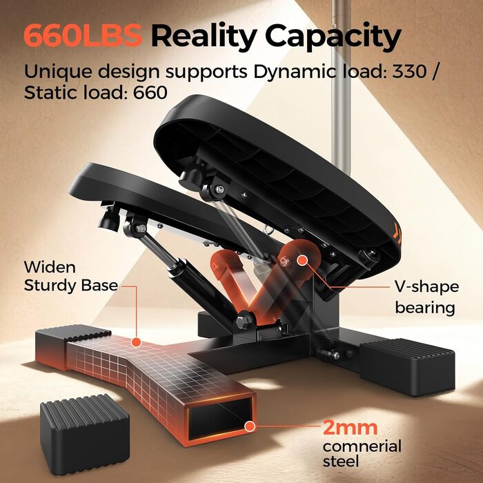 Сходи для тренувань Sportsroyals – степпер з тросами для тренування ніг, рук та сідниць, для дому та офісу