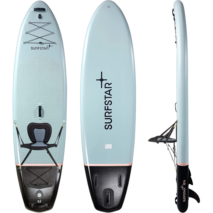 Надувна SUP-дошка Surfstar 320x84x15 см з сидінням для каяка, комплект для падлбордингу з тримачем для камери та аксесуарами