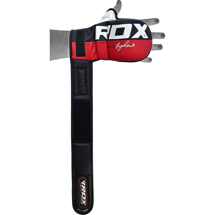 Боксерські рукавички RDX MMA для тренувань та боротьби, схвалені SMMAF, шкіра Palm-O Maya, для кікбоксингу, муай-тай, ММА, спарингу та ударної роботи