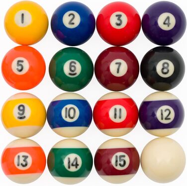 Набір більярдних куль Sportime Automaten Hoffmann: 16 куль з полірованим покриттям та гравіюванням, 4 розміри (38 мм, 48 мм, 54 мм, 57,2 мм)