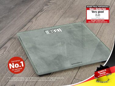 Електронна вага Soehnle Style Sense Compact 300 Concrete, до 180 кг, LCD-дисплей, надтонкий дизайн, персональна вага