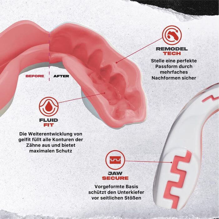 SAFEJAWZ Захист зубів для спорту: дорослі та діти. Захисний капу для контактних видів спорту: регбі, ММА, бойові мистецтва, кікбоксинг, дзюдо, хокей та бокс (для юніорів до 11 років, рожевий)