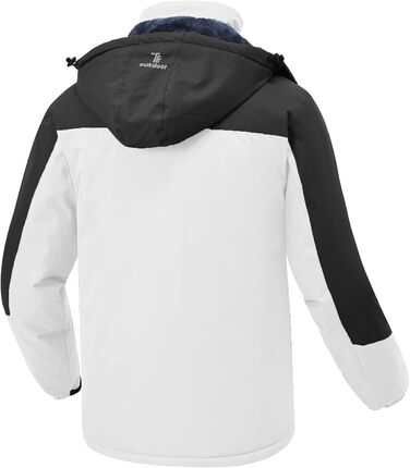 Чоловіча зимова куртка Jacken з флісовою підкладкою, водонепроникна, дихаюча, тепла, вітрозахисна Softshell з капюшоном (L, білий)