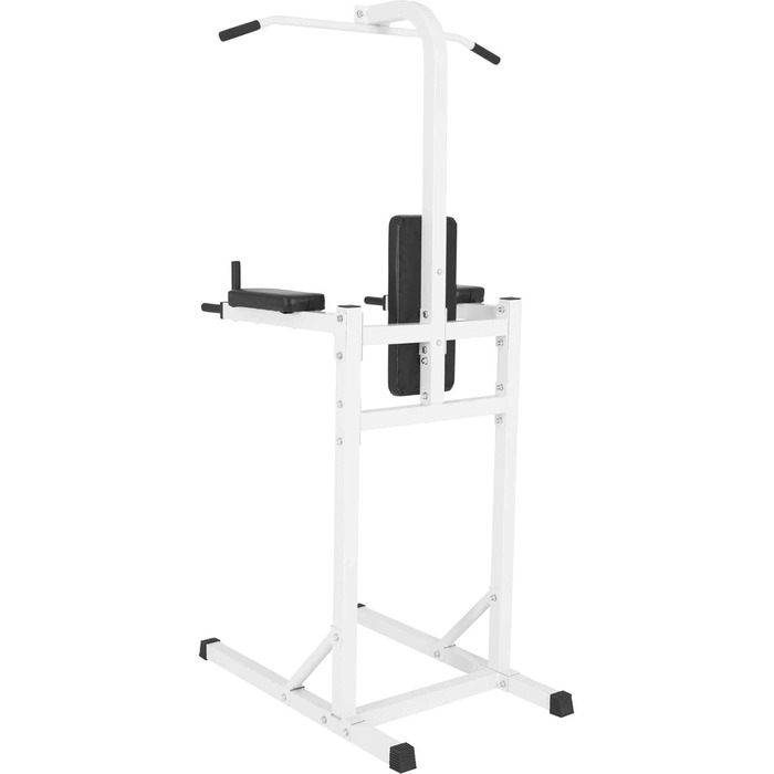 GORILLA SPORTS® Power Tower – багатофункціональна силова станція для дому: турнік, бруси, тренажер для підтягувань, віджимань і пресу, чорний/білий, фітнес обладнання для домашніх тренувань