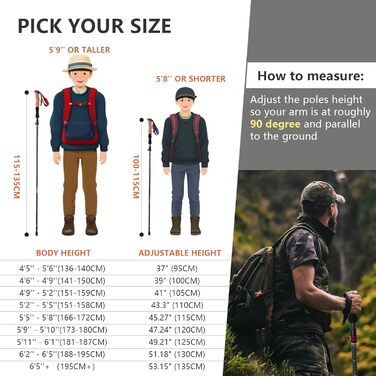 Телескопічні палиці для скандинавської ходьби та гірських походів BISINNA, карбонові, з корковими ручками, ультралегкі, фіолетові, 100-115 см