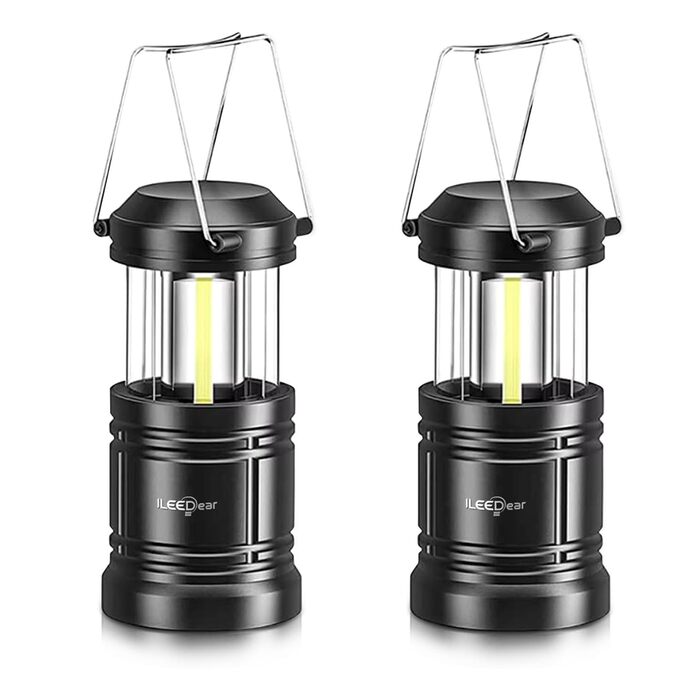 LED кемпінговий ліхтар на батарейках, портативна ультраяскрава лампа, складаний ліхтар для кемпінгу, набір для виживання, для походів, надзвичайні ситуації, 2 шт.