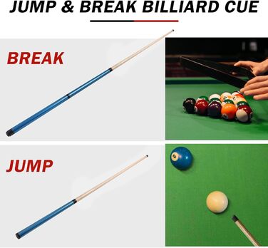 Бік-Стик для Більярдного Кийка, Jump Break Stick, 3 частини, 23~25oz (Blau)