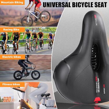 Велосипедне сідло для жінок та чоловіків, гелеве ергономічне сідло, водонепроникне, м'яке, комфортне, дихаюче, амортизуюче, для міського велосипеда, гірського велосипеда, шосе, електровелосипеда