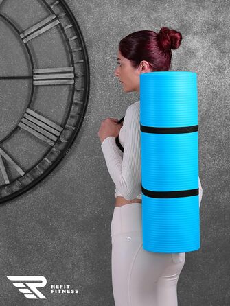 Килимок для йоги та пілатесу Gymnastikmatte Profi 190x60 см, 10-15 мм, NBR, з ременем та сумкою - антиковзкий килимок для спорту