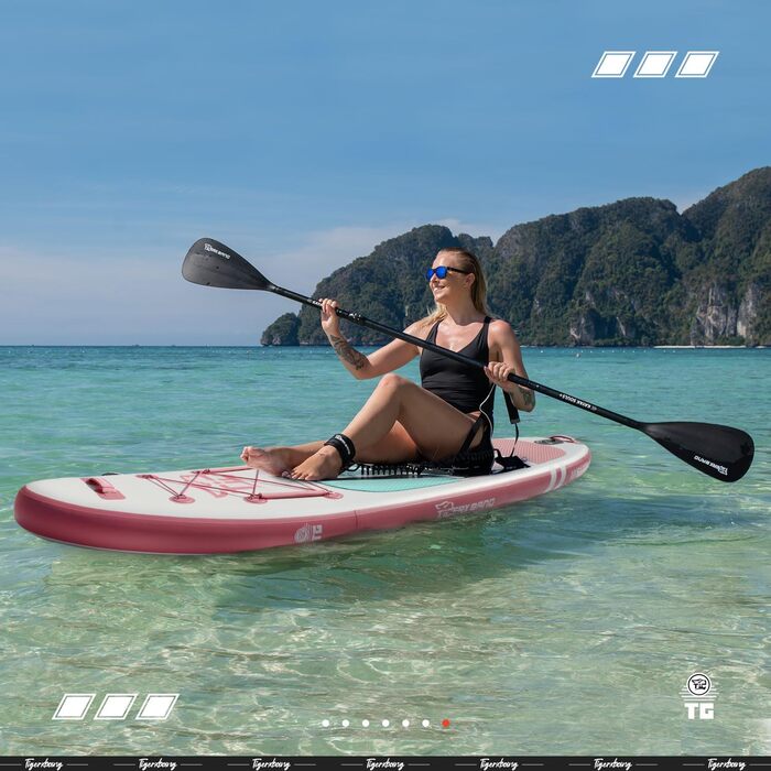 Надувна SUP-дошка TIGERXBANG Defender Pro 320 см, рожева, для сапсерфінгу
