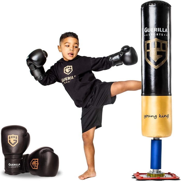 Дитячий боксерський мішок Guerilla Sports 'Young King' зі стійкою, для боксу, MMA, тренувань, вік 4-13 років
