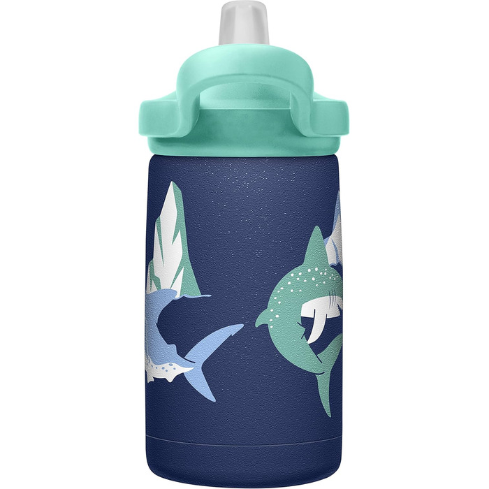 Дитяча вакуумна термобутилка CamelBak Eddy+ 350 мл з нержавіючої сталі, малюнок Полярні Акули, для води