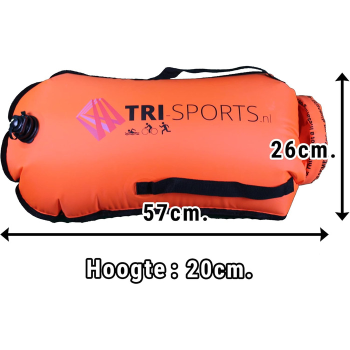 Гідробуй Tri-Sports для плавання у відкритій воді, яскравий буй-поплавець для безпеки та зберігання речей, 72x36 см