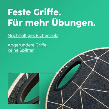 Балансборд Vesta+ Balance Board Holz: Дерев'яний балансборд з екологічного дуба для фітнесу та терапії