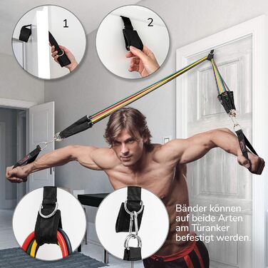 Набір еспандерів Vigo Sports з відеокурсом та PDF інструкцією - для силових тренувань вдома