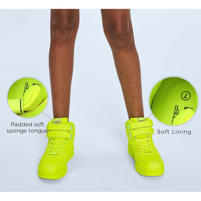 Жіночі баскетбольні черевики Lucky Step з клямкою - стильні кросівки з екошкіри, 37 EU, лайм