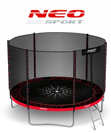 Садовий батут Neo-Sport 8ft/252см із зовнішньою захисною сіткою та драбиною
