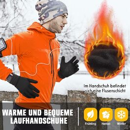 Зимові рукавички з флісу для чоловіків та жінок з підтримкою сенсорного екрану, теплі та вітронепроникні, Outdoor (L)