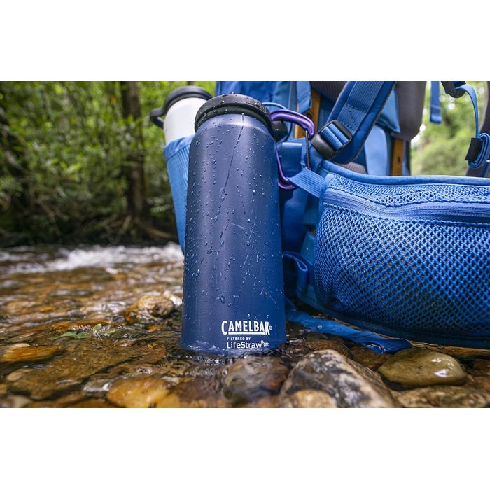 Пляшка для води CAMELBAK Eddy+ Lifestraw 1 л, синя, універсальна, з фільтром для дорослих