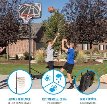 Баскетбольний кошик LIFETIME з регульованою висотою 240-305 см, стійкий до ультрафіолету, чорно-білий