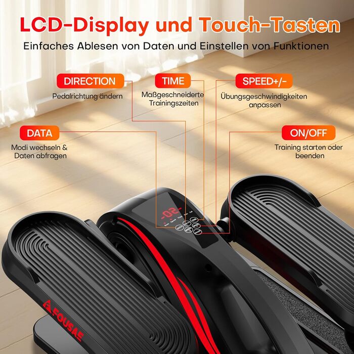 Еліптичний тренажер під стіл для дому, 2 в 1 електричний з 15 швидкостями та 3 автоматичними режимами, тренажер для ніг для літніх людей з пультом дистанційного керування, тихий та портативний (рожевий, 15 швидкостей + 3 автоматичні режими)