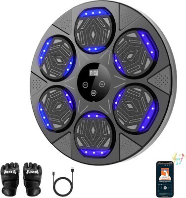 Музичний бокс-машина LeuKoles з Bluetooth, LED-підсвіткою, для боксу зі стінним монтажем, 7 режимів, з боксерськими рукавичками, електронна