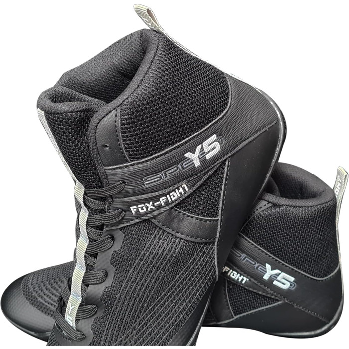 FOX-FIGHT Y5: Боксерські та спортивні кросівки для боротьби, фітнесу та бодібілдингу (39 EU, Чорний, Сірий)