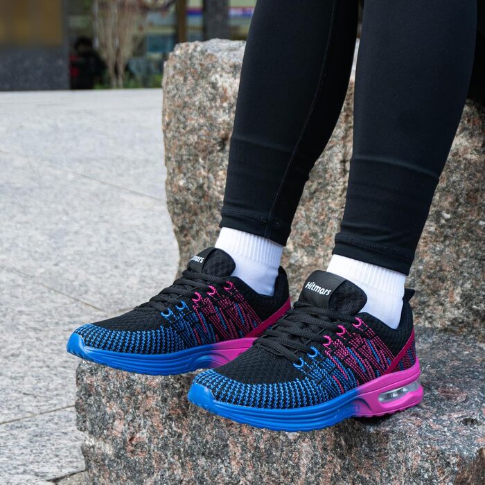 Жіночі кросівки для бігу Hitmars: дихаючі, з амортизацією, антиковзкі, легкі, для бігу по вулицях, фітнесу, ходьби, розмір EU 36-42 (фіолетово-блакитні)