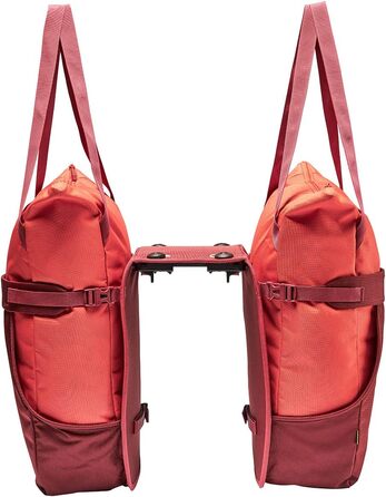 Велосумка VAUDE TwinShopper 44 л, зручна шопер-сумка, окреме використання, водонепроникна, з дощовиком, універсальний розмір, червона