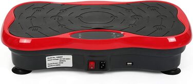 Вібраційний тренажер для тіла з Bluetooth та USB, тренувальні стрічки, пульт дистанційного керування (чорно-червоний)