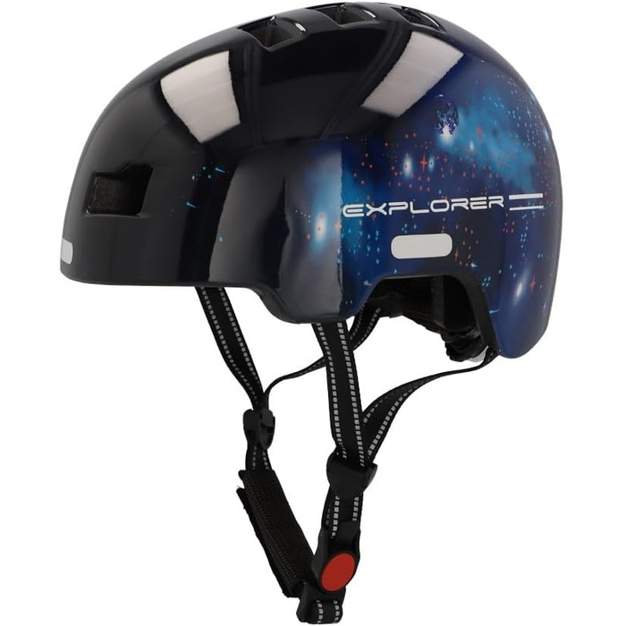 Дитячий велосипедний шолом FISCHER BMX з LED підсвіткою, для велосипеда, самоката, dirt bike, з інтегрованим заднім ліхтарем