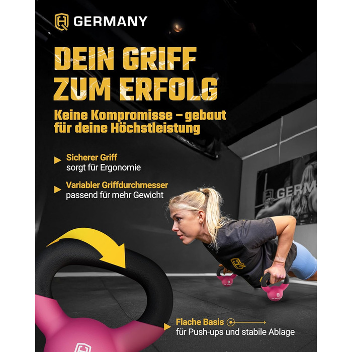 Гантель з неопрену HQ Germany® Vollguss 2-32кг | Комплекти для початківців | Точність ваги ±2,0%