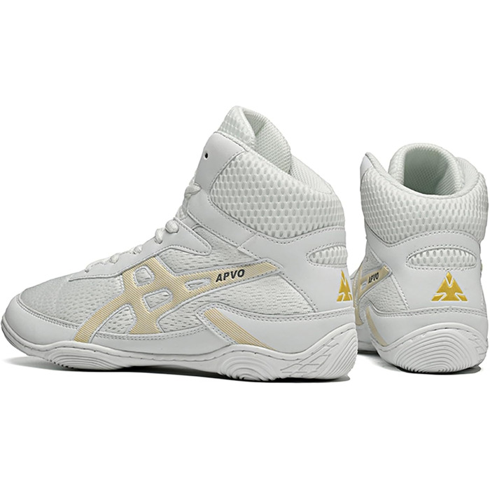 Чоловічі боксерські туфлі Pro для боротьби, дихаючі, неслизькі, зручні, хай-топ, фітнес-туфлі, взуття для тренувань, зала, бодібілдинг (41 EU, White A)