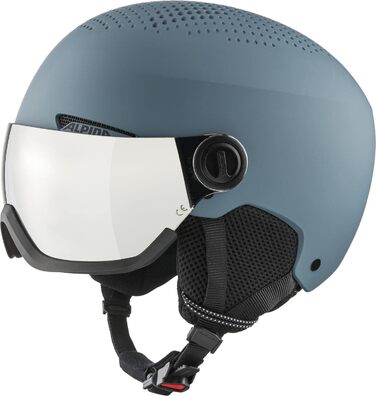 Чоловічий лижний шолом Alpina Arber Visor Q-Lite, жорсткий корпус, синій, розмір 54-58