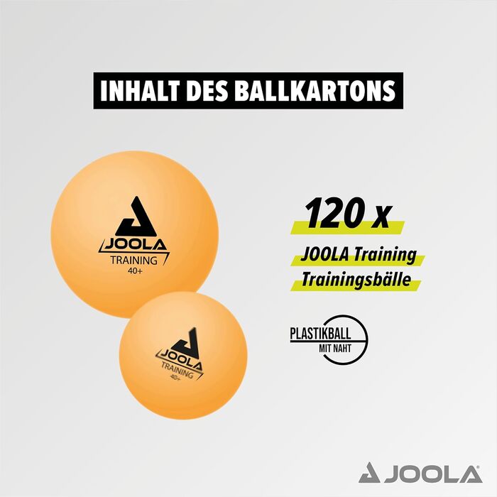 JOOLA Тенісні м'ячі для настільного тенісу TRAINING 40+ мм, преміум, 120 шт.