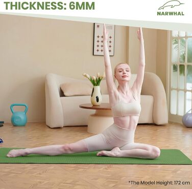 Килимок для йоги Narwhal TPE 190x80x0.6 см - антиковзаючий, для фітнесу, спорту та занять вдома