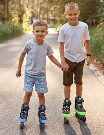 Роликові ковзани Kuxuan для дітей та підлітків, регульовані, зі світлодіодами, розмір Large (EU 37.5-41)