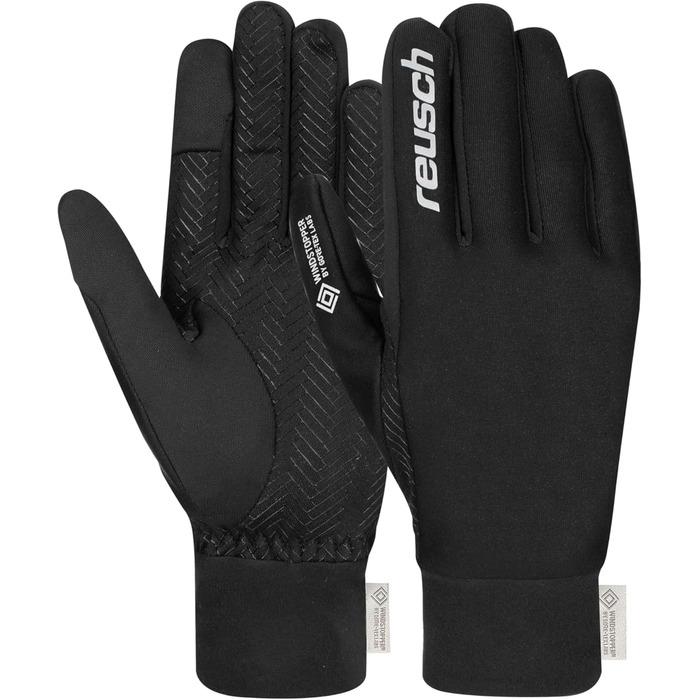 Чоловічі вітрозахисні рукавички Reusch Karayel Touch-tec, чорні-сріблясті, розмір 8.5, універсальні