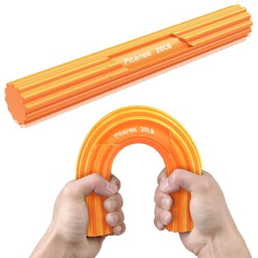 Fitense Flex Therapie Bar Kit: Розвантажувач для зап'ястя (помаранчевий) для тенісного ліктя, гольфарського ліктя та тендиніту. Тренажер для рук, збільшення сили хвата.