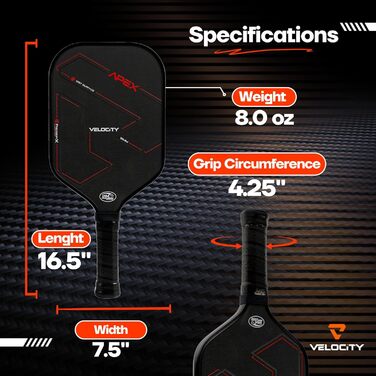 Пікбол ракетка Raw Carbon Fiber Pickleball Paddle – Преміум Toray T700 – Сертифікована USA Pickleball – Ракетка для пікболу Power & Control з вуглецевого волокна
